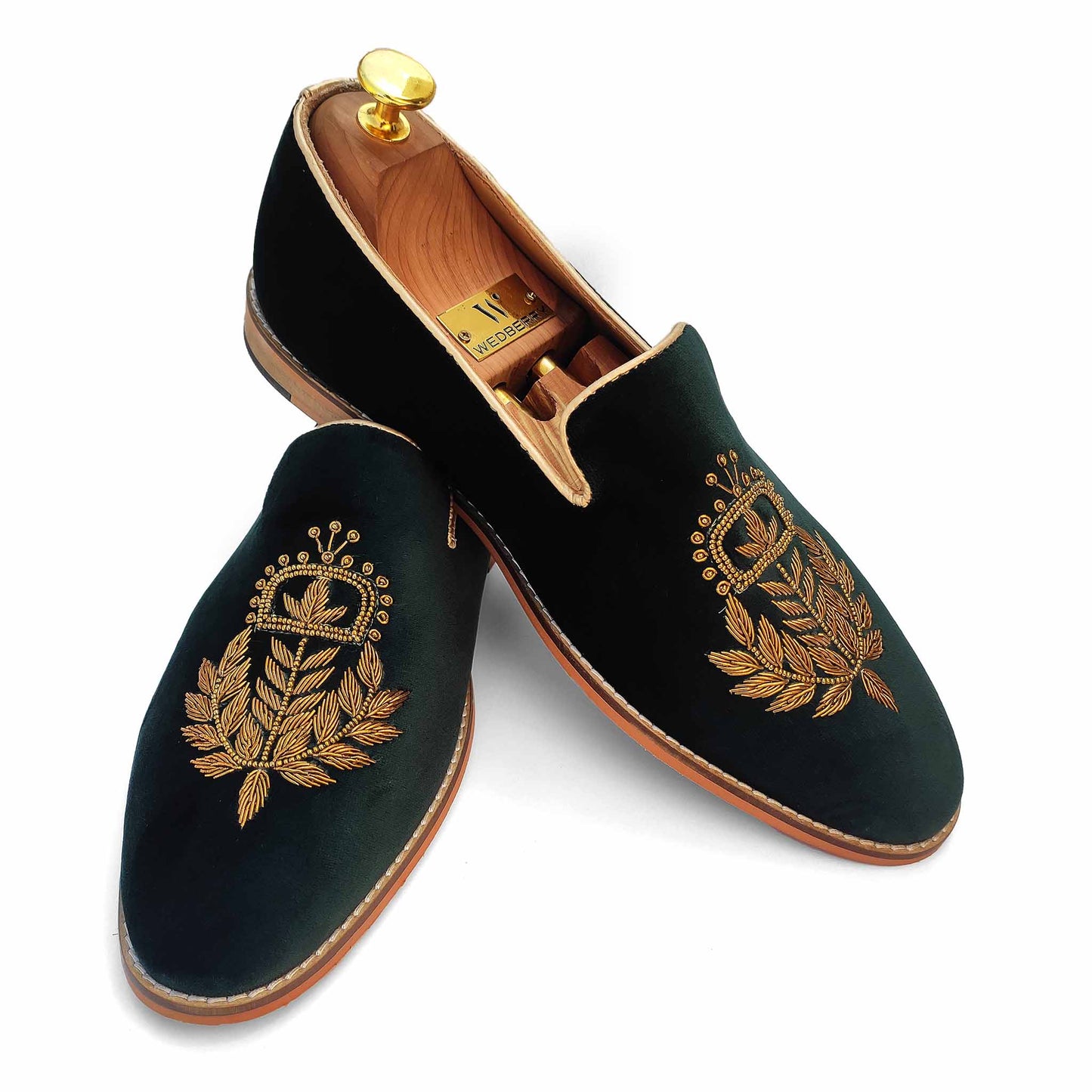 Forest Green Velvet Zardozi Handwork for Men