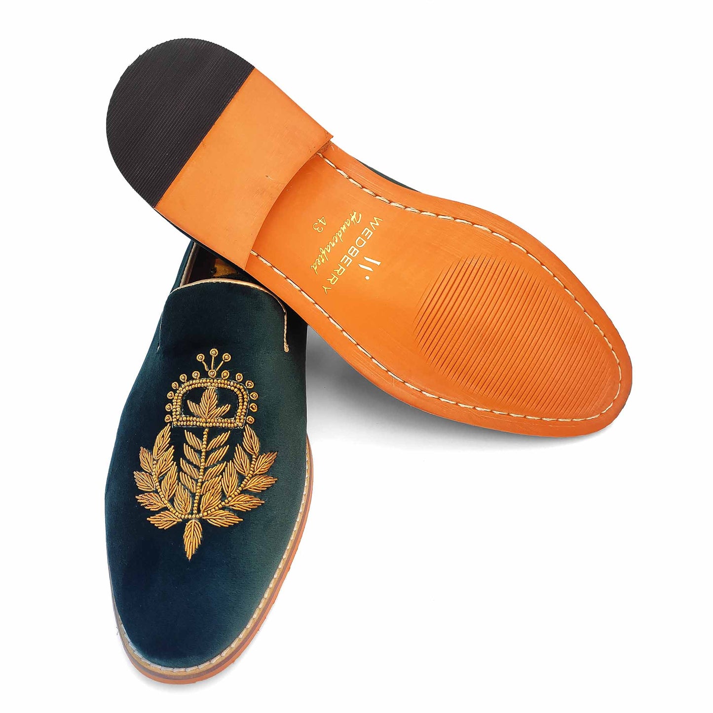 Forest Green Velvet Zardozi Handwork for Men