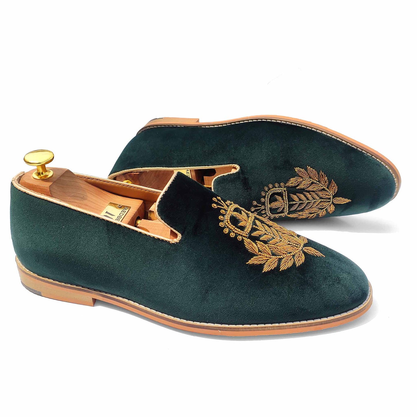 Forest Green Velvet Zardozi Handwork for Men