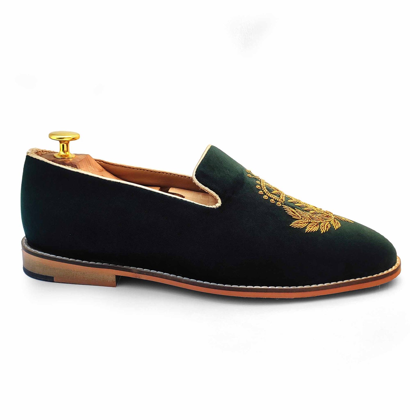 Forest Green Velvet Zardozi Handwork for Men