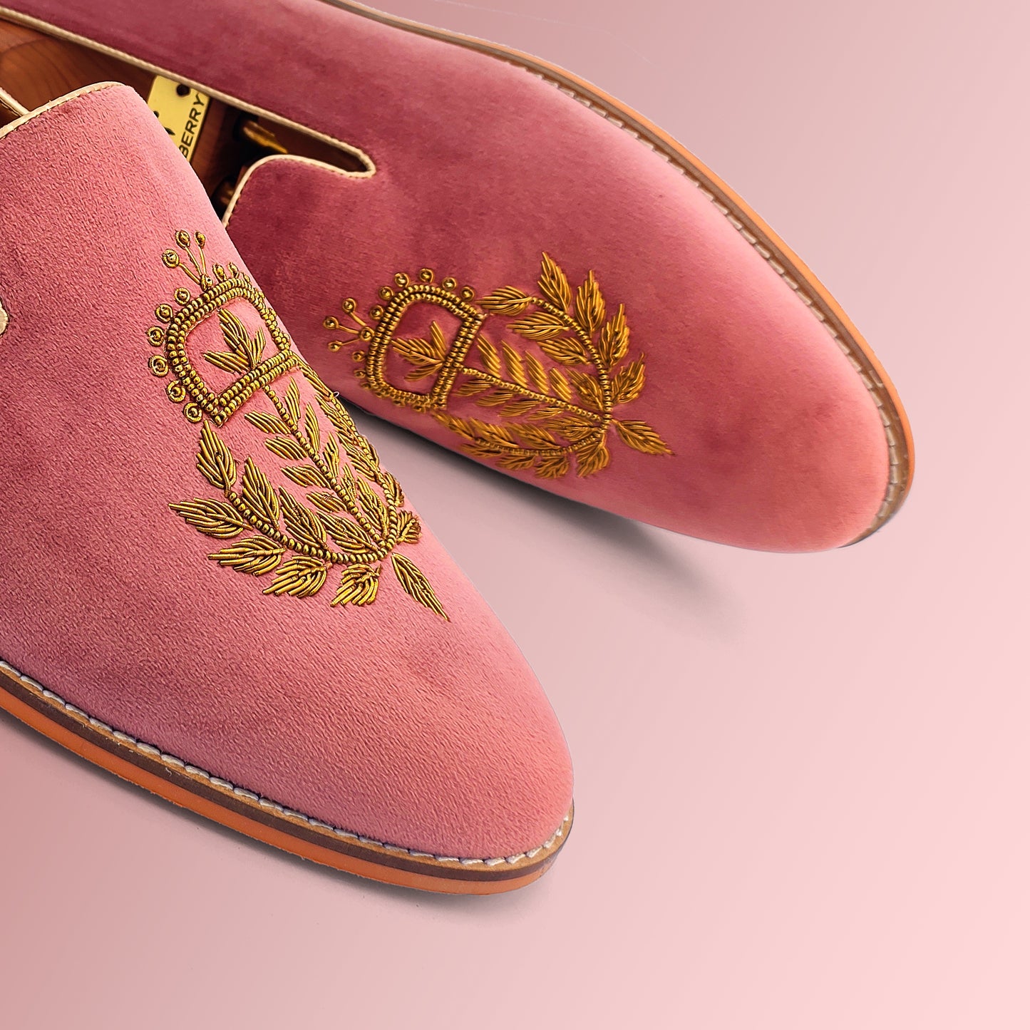 Fusia Velvet with Antique Gold Zardozi Handwork for Men