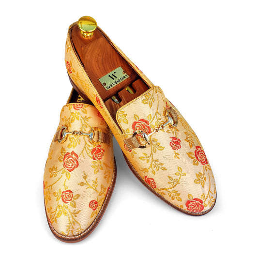 Creme Cherry Buckle Slipon Loafer for Men