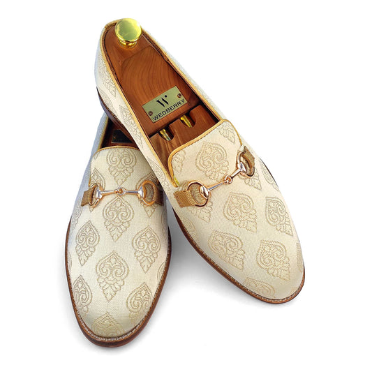 Light Pastel Green Buckle Wedding Shoes Ethnic Loafers for Men