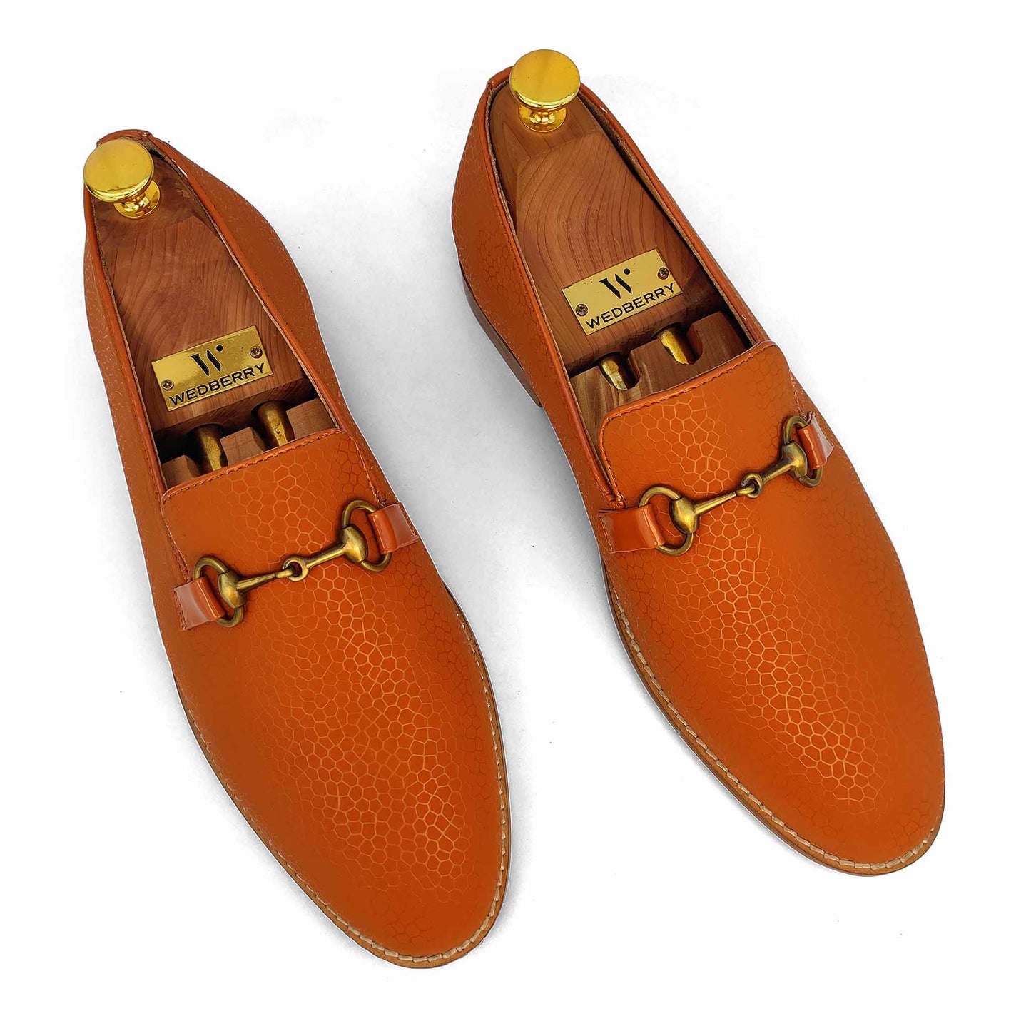 Tan Spidy Antique Buckle Wedding Ethnic Party Shoes Loafer for Men