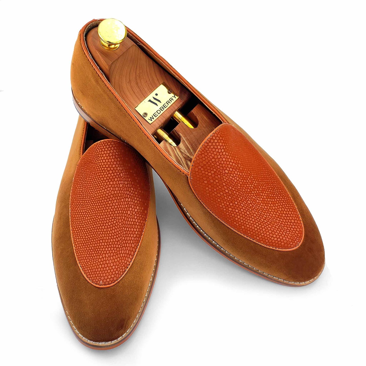 Tan Jave Apron Wedding Ethnic Party Shoes Loafer for Men
