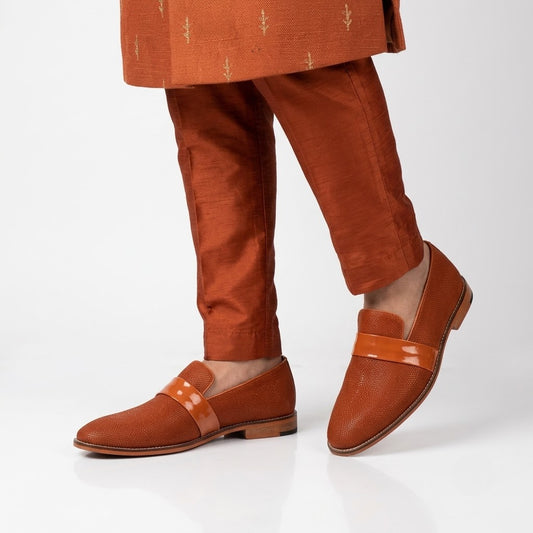 Tan Snake Hugo Strap Wedding Ethnic Party Shoes Loafer for Men