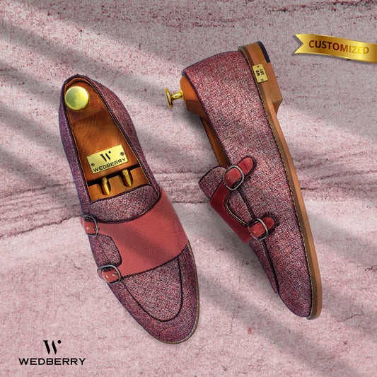 Rouge Maroon Double Monk Strap Loafer for Men