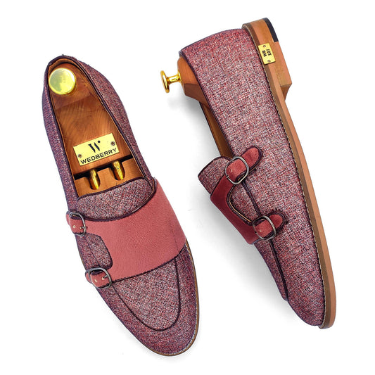 Rouge Maroon Double Monk Strap Loafer for Men