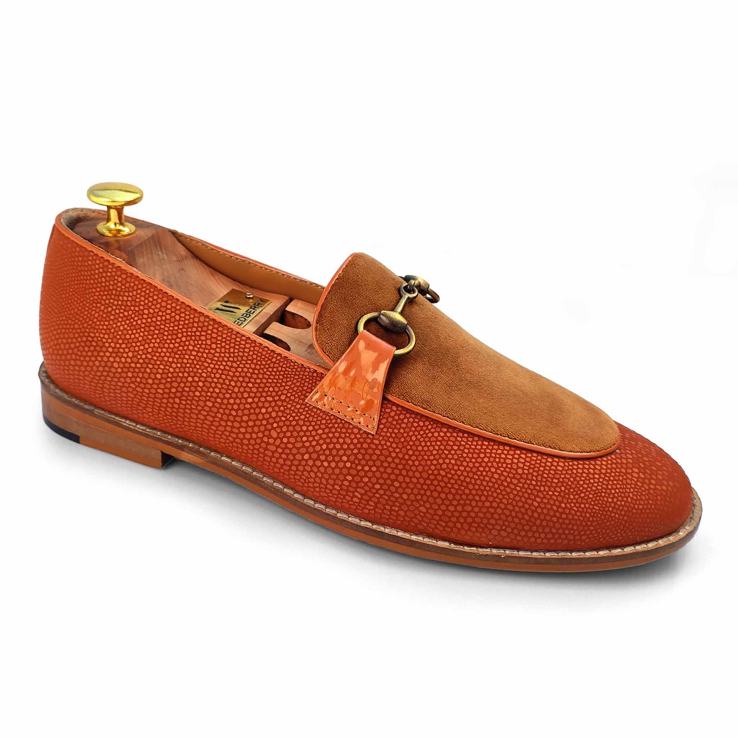 Tan Hugo Buckle Apron Wedding Ethnic Party Shoes Loafer for Men