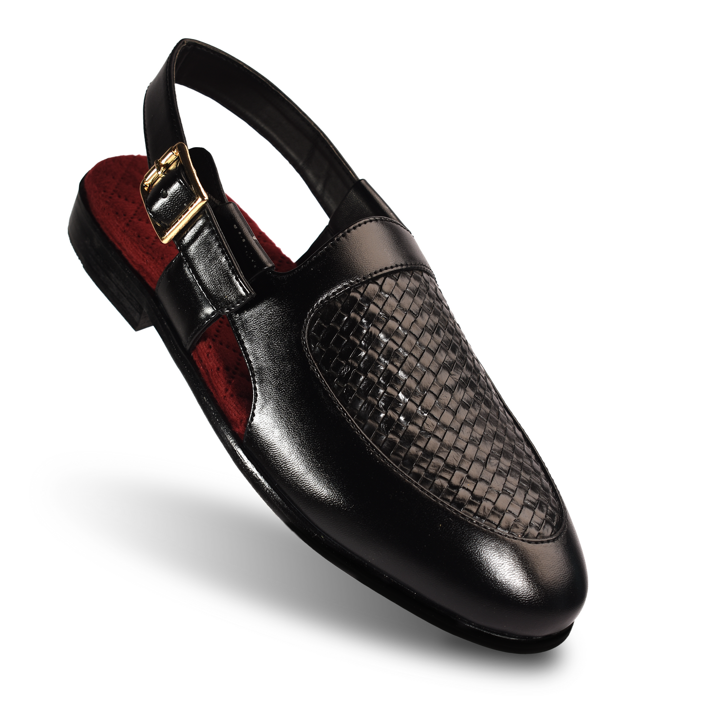 Jaipur Black Checkered Sandals
