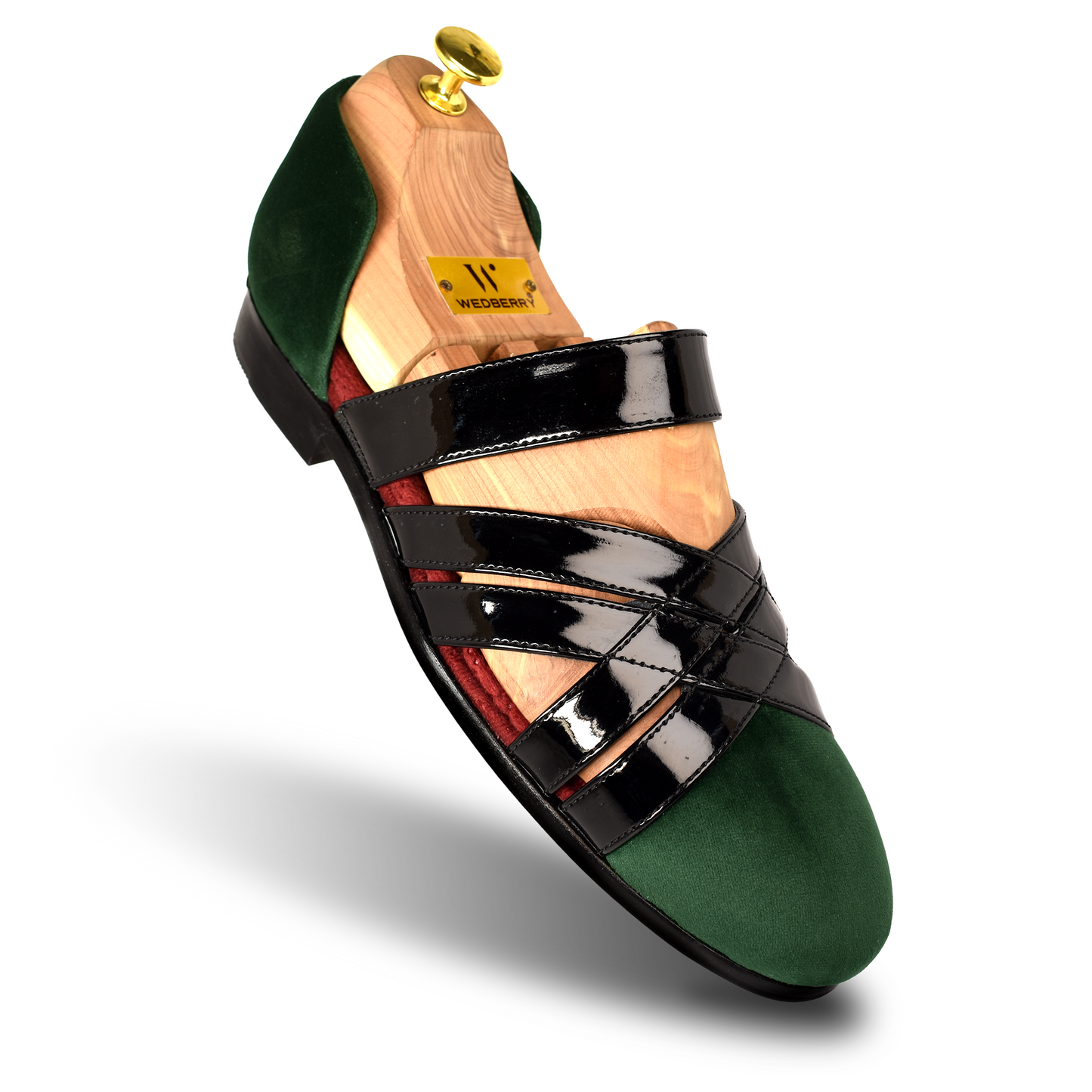 Criss Cross Strap Forest Green Sandals for Men