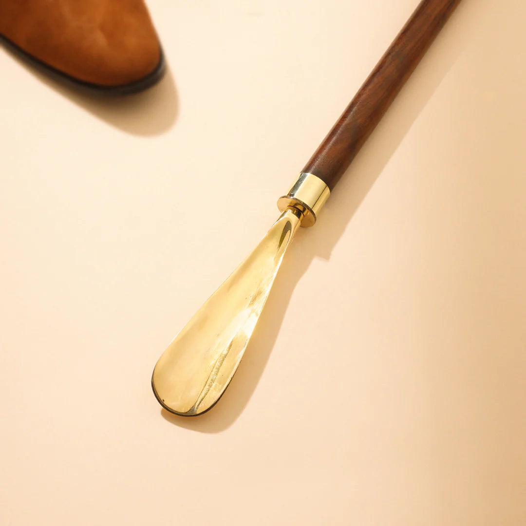 Shoe Horn Pure Brass and Wooden Long Size 50cm