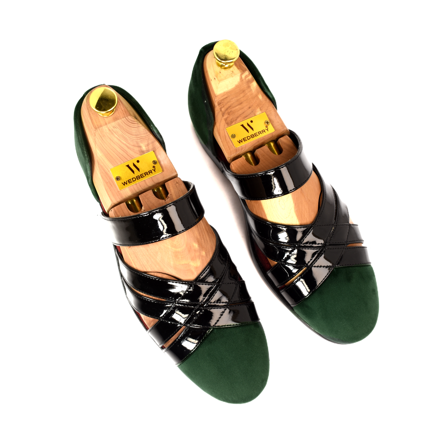 Criss Cross Strap Forest Green Sandals for Men