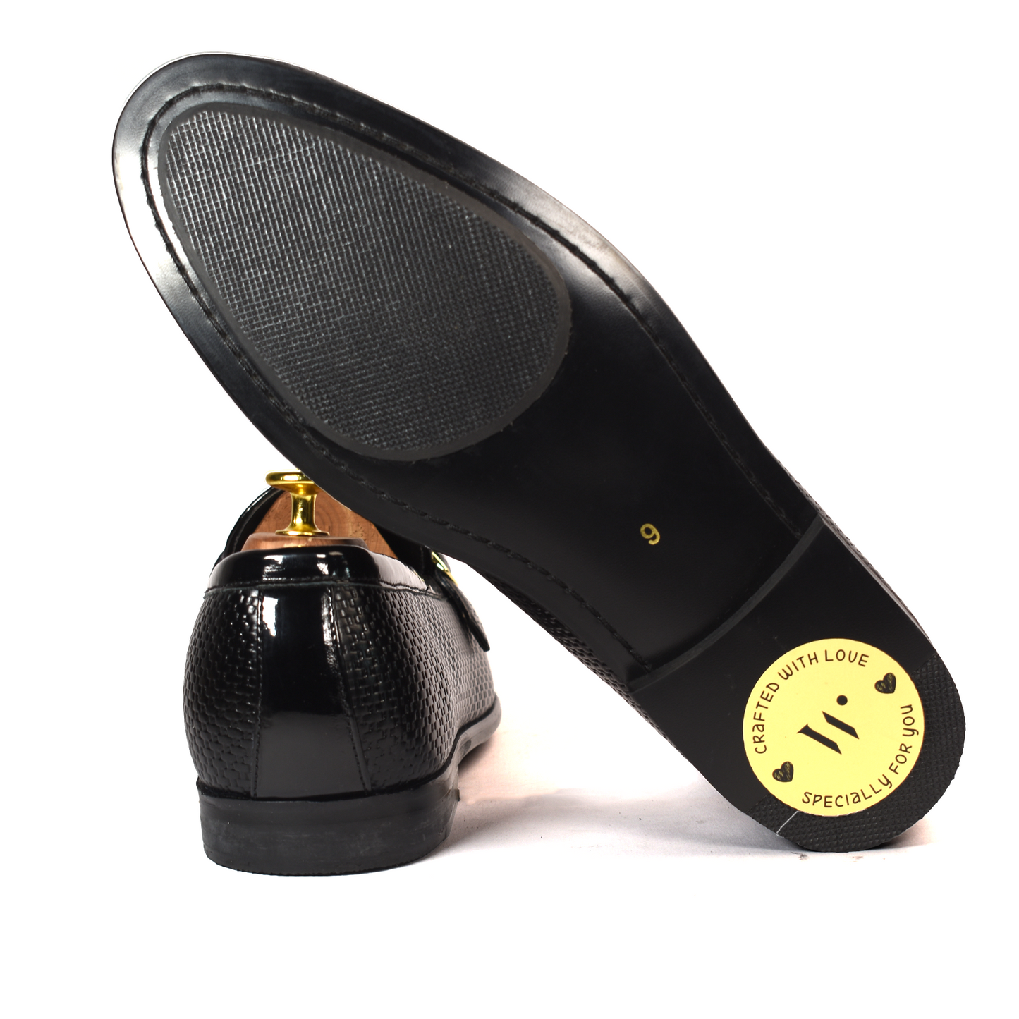 Solmont Black Buckel Loafers