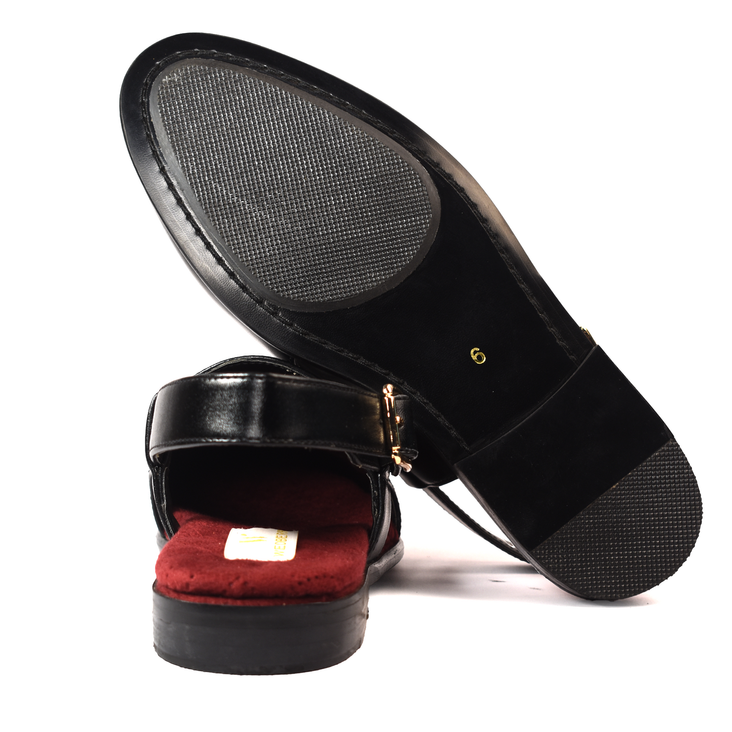 Jaipur Black Checkered Sandals