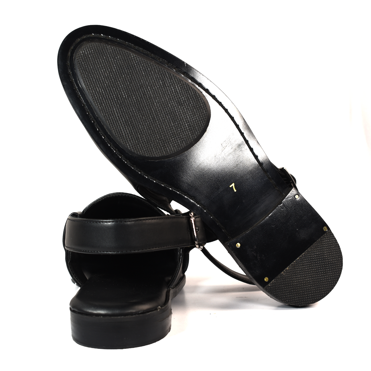 Jaipur Black Croco Apron Sandals
