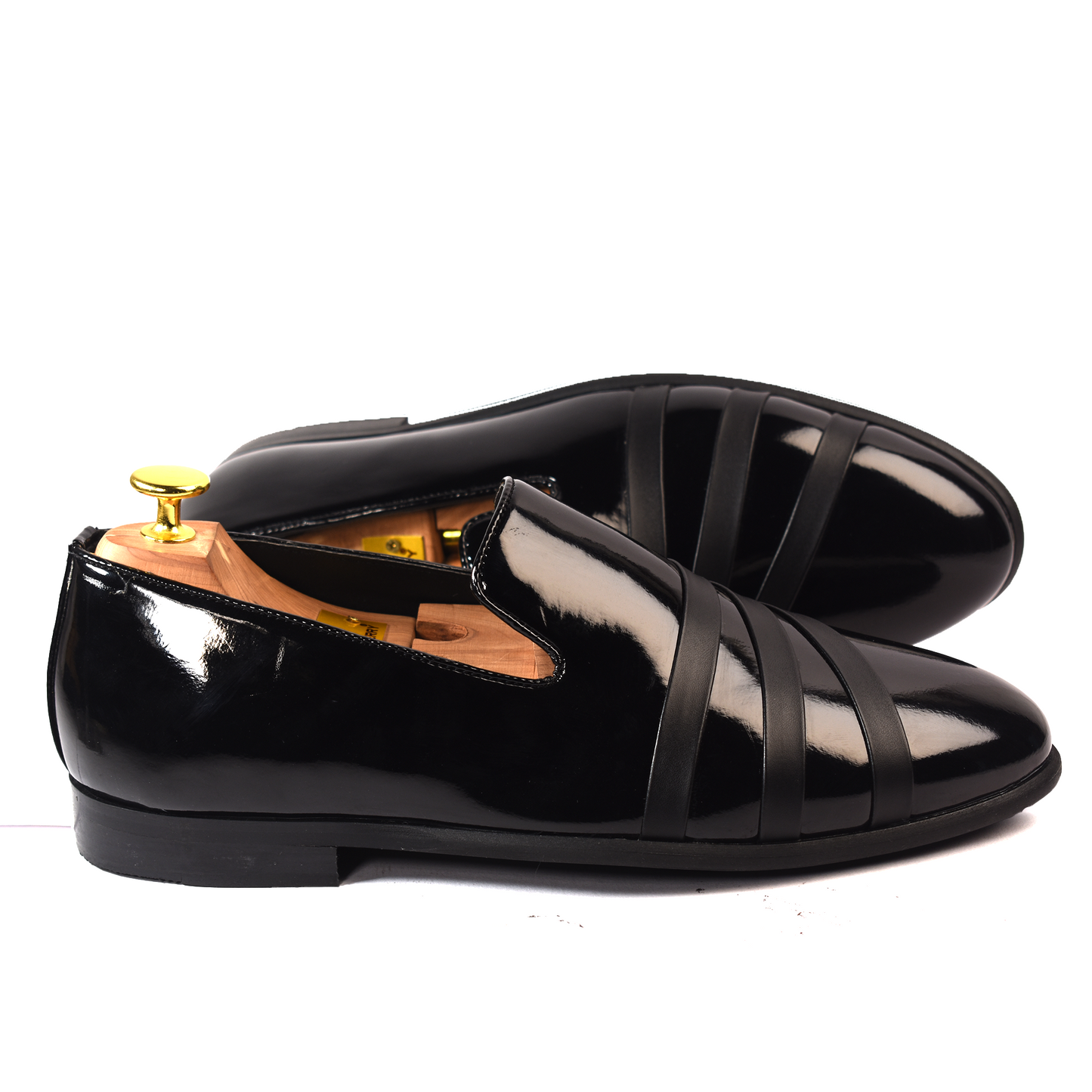 Marvian Black Patent Loafers