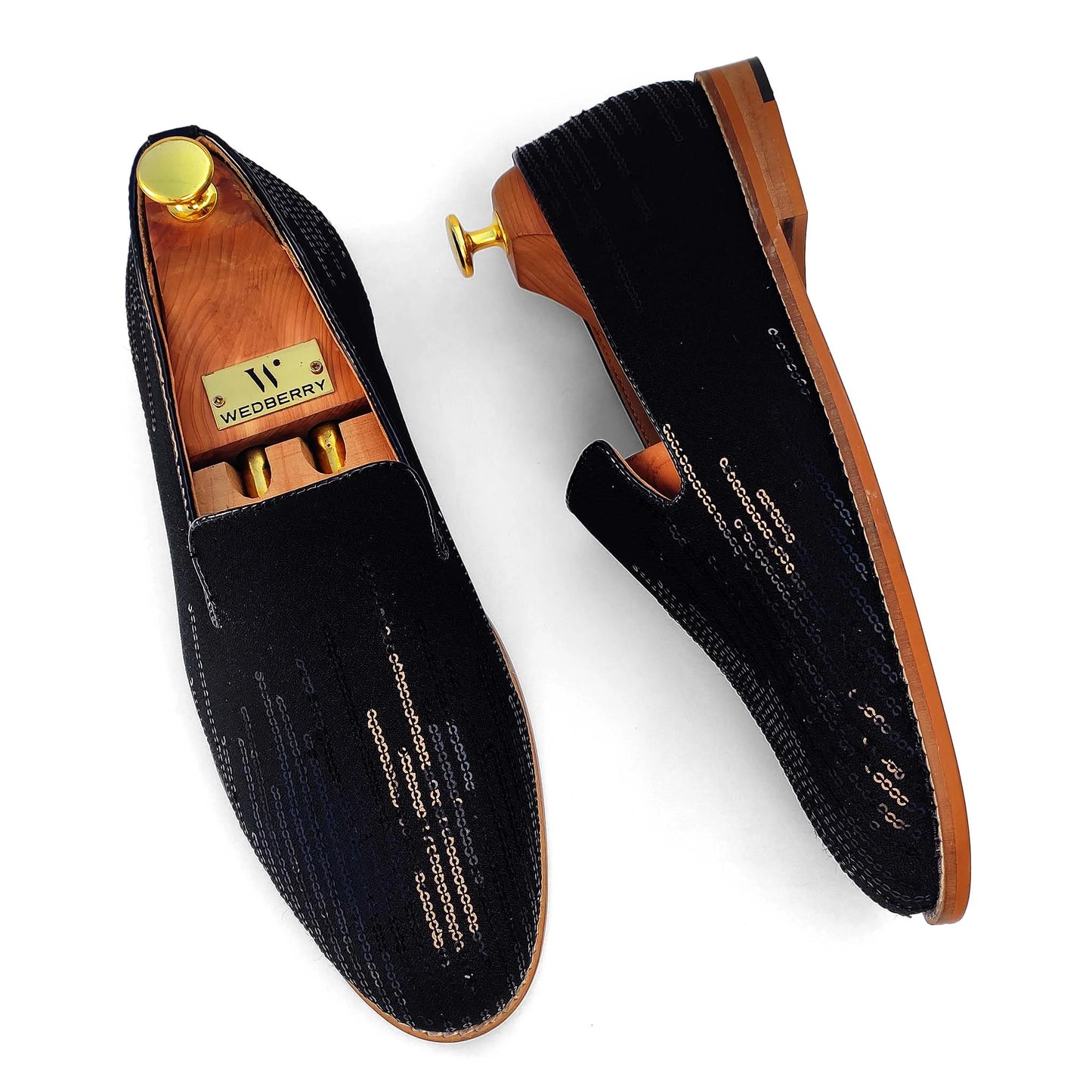 Black Star Embroidery Wedding Ethnic Shoes Party Loafers for Men