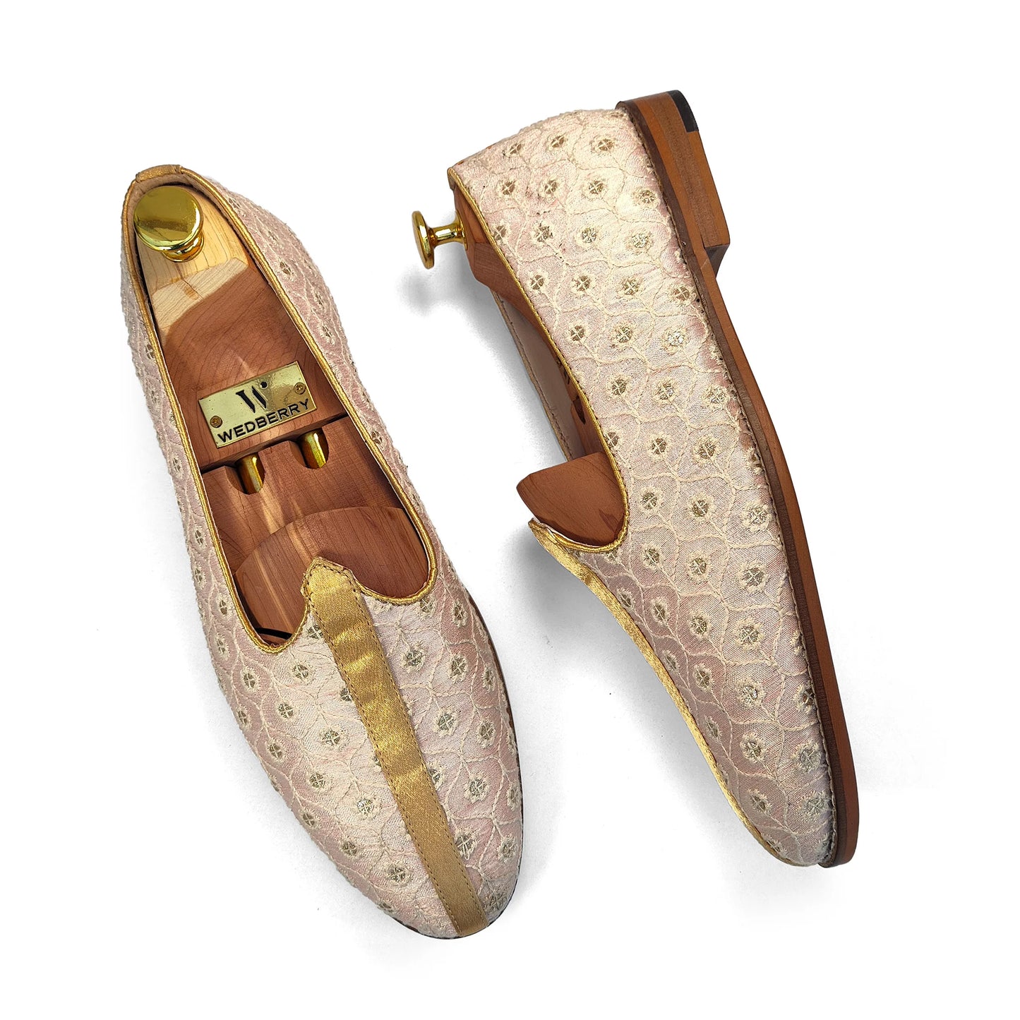 Light Pink Tara Work Wedding Shoes Ethnic Loafers for Men