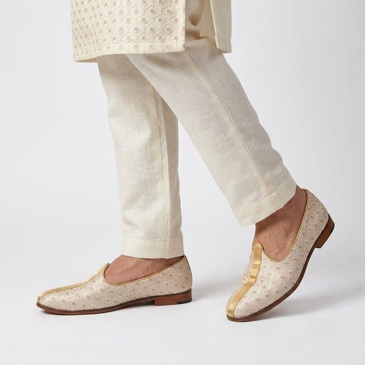 Light Pink Embroidery Wedding Shoes for Men