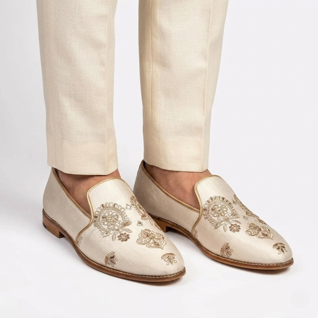 Duet Embroidered Slip-on Shoes Dress and Party Shoes for Men