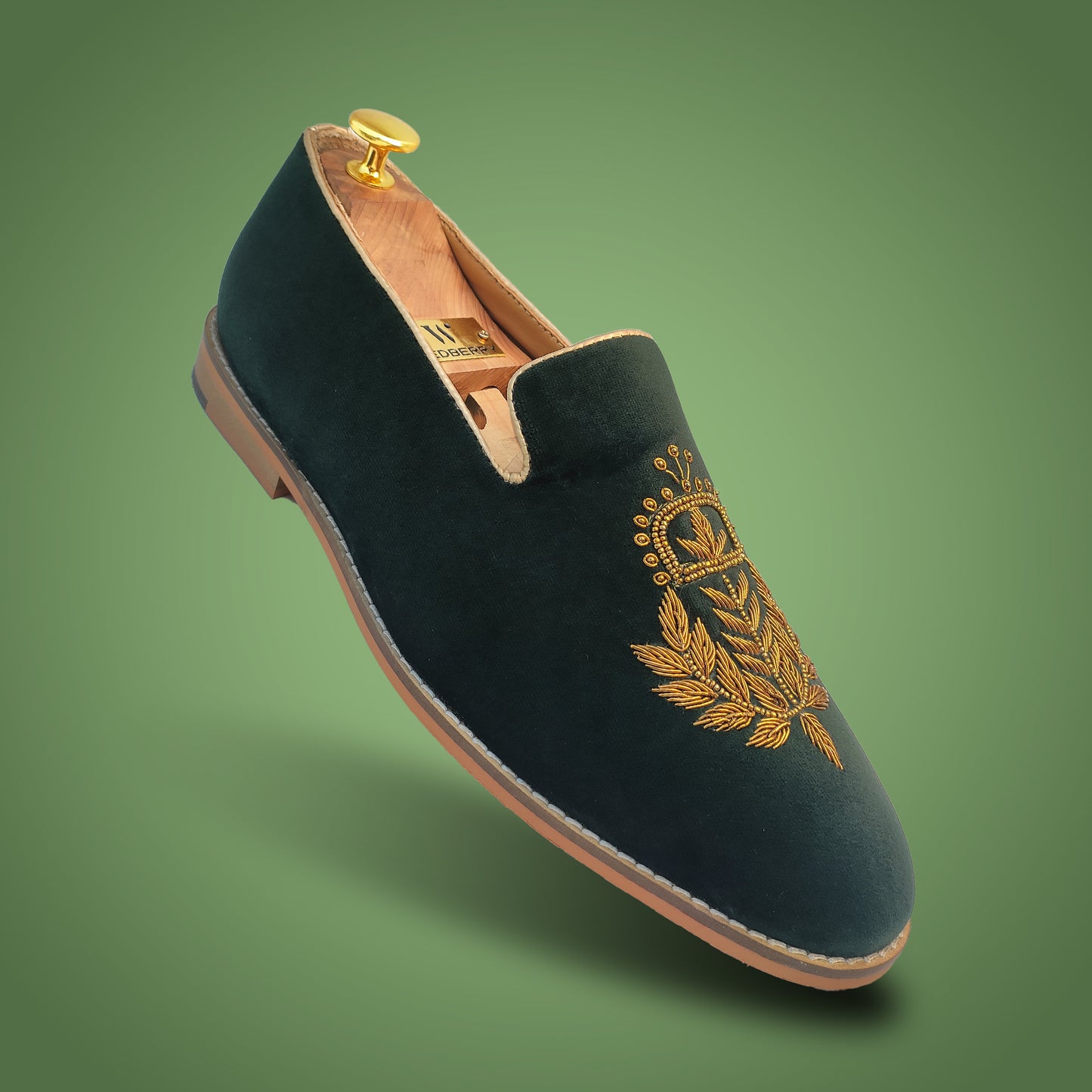 Forest Green Velvet Zardozi Handwork for Men