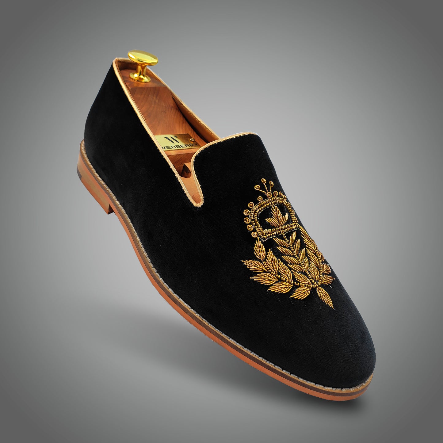 Black Velvet with Antique Gold Zardozi Handwork for Men