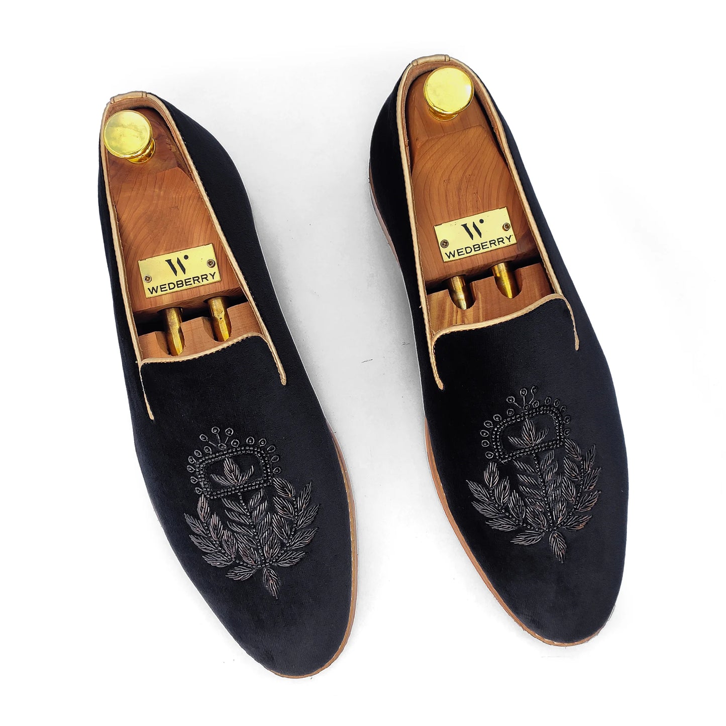 Black Velvet Zardozi Loafers