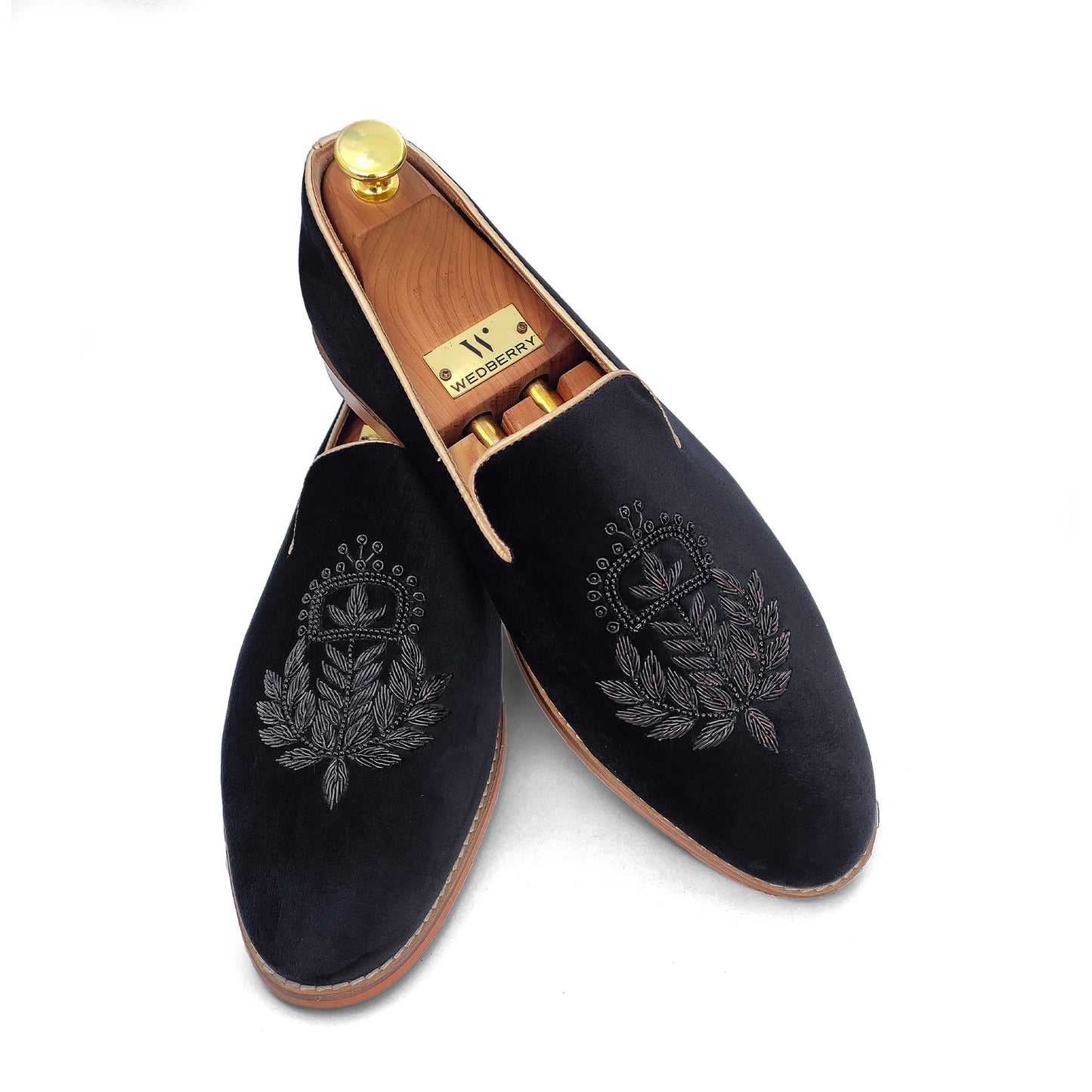 Black Velvet Zardozi Loafers