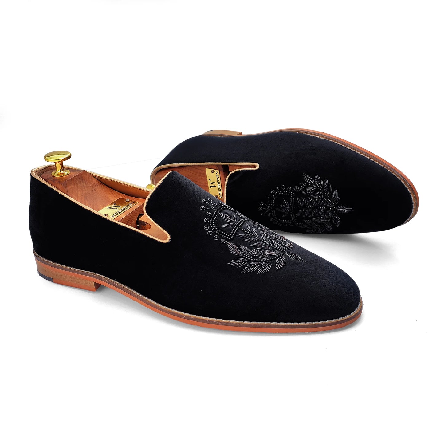 Black Velvet Zardozi Loafers