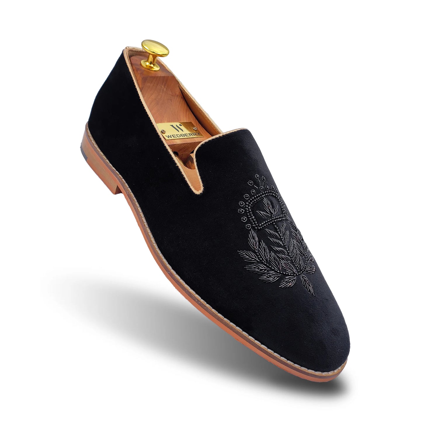 Black Velvet Zardozi Loafers