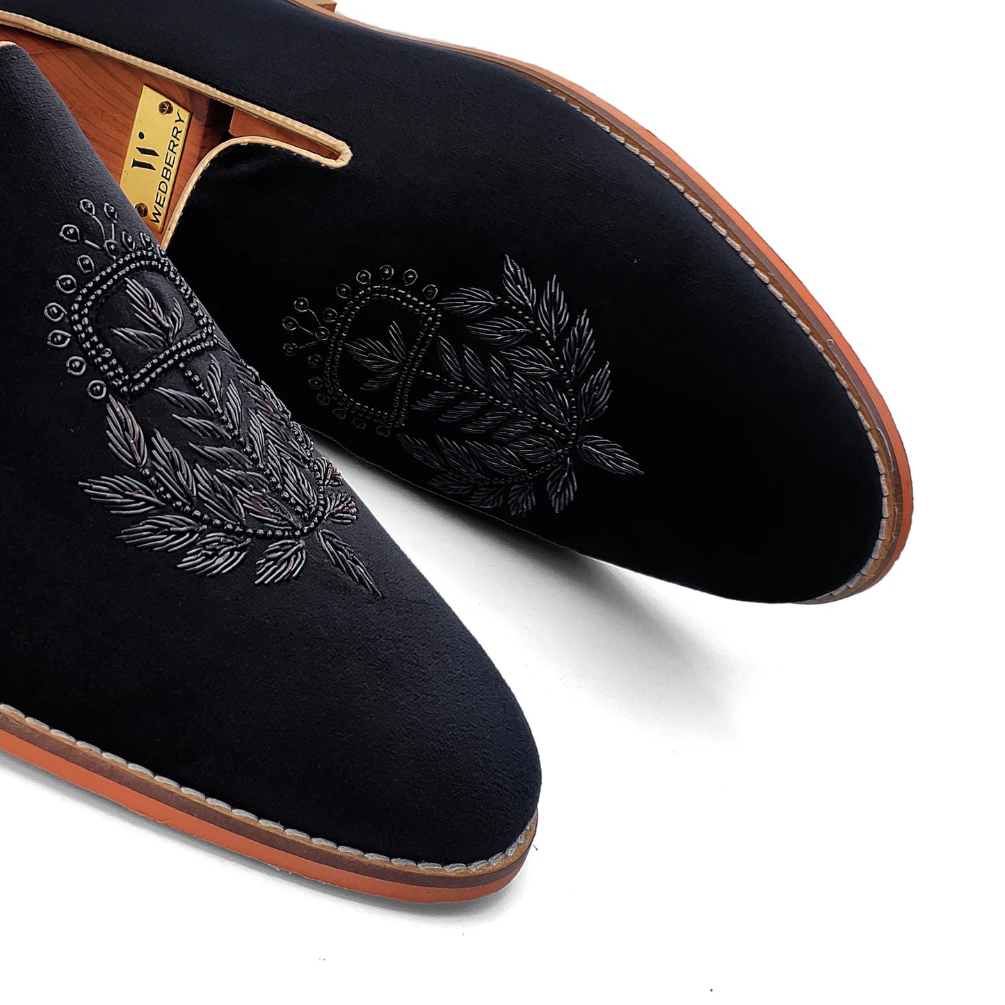 Black Velvet Zardozi Loafers