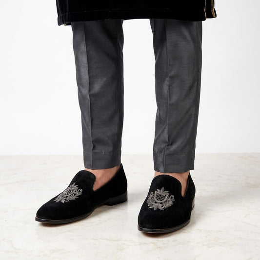 Black Velvet Zardozi Handwork for Men