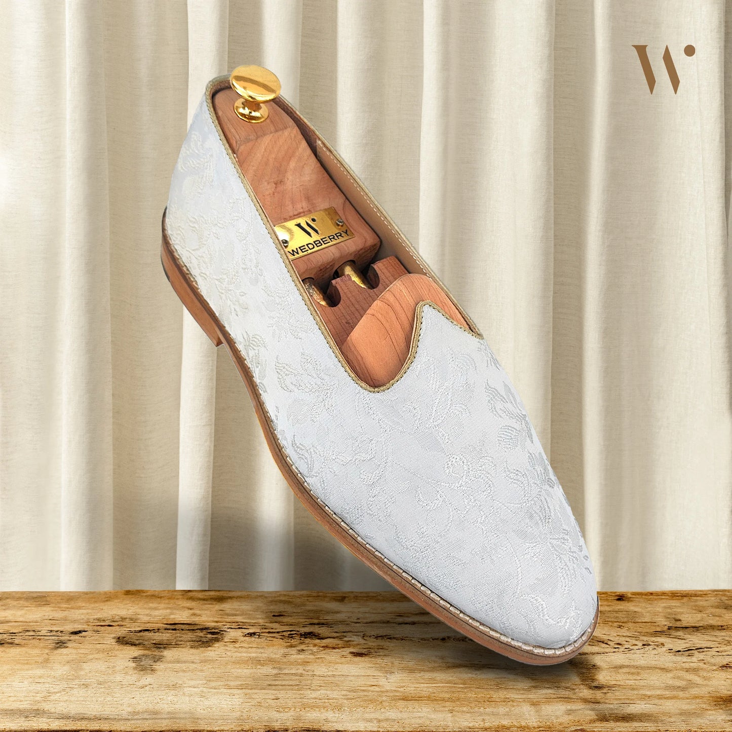 White Wedding Shoes Ethnic Moajri for Men