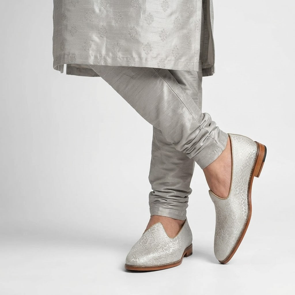 White Ethnic Moajri Nagra Wedding for Men