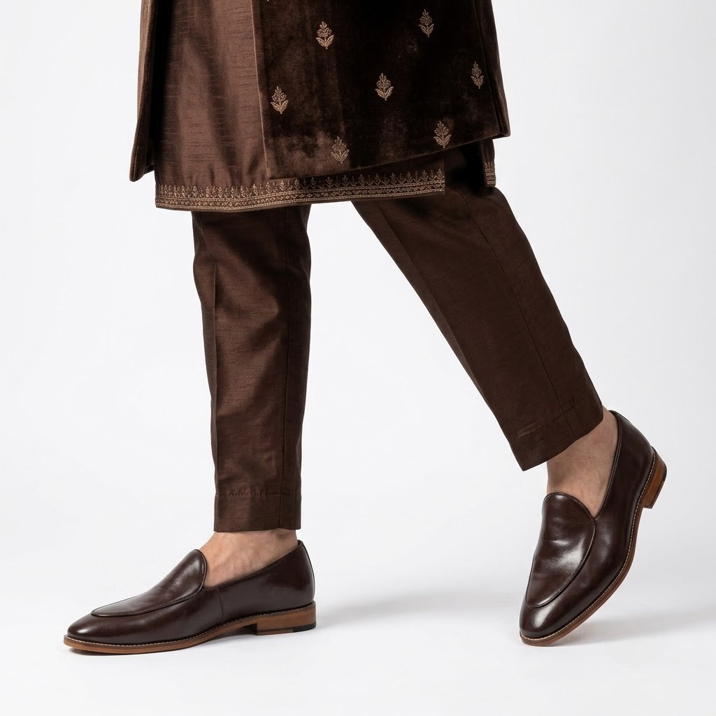 Brown Jave Apron Python Slipon Loafer for Men