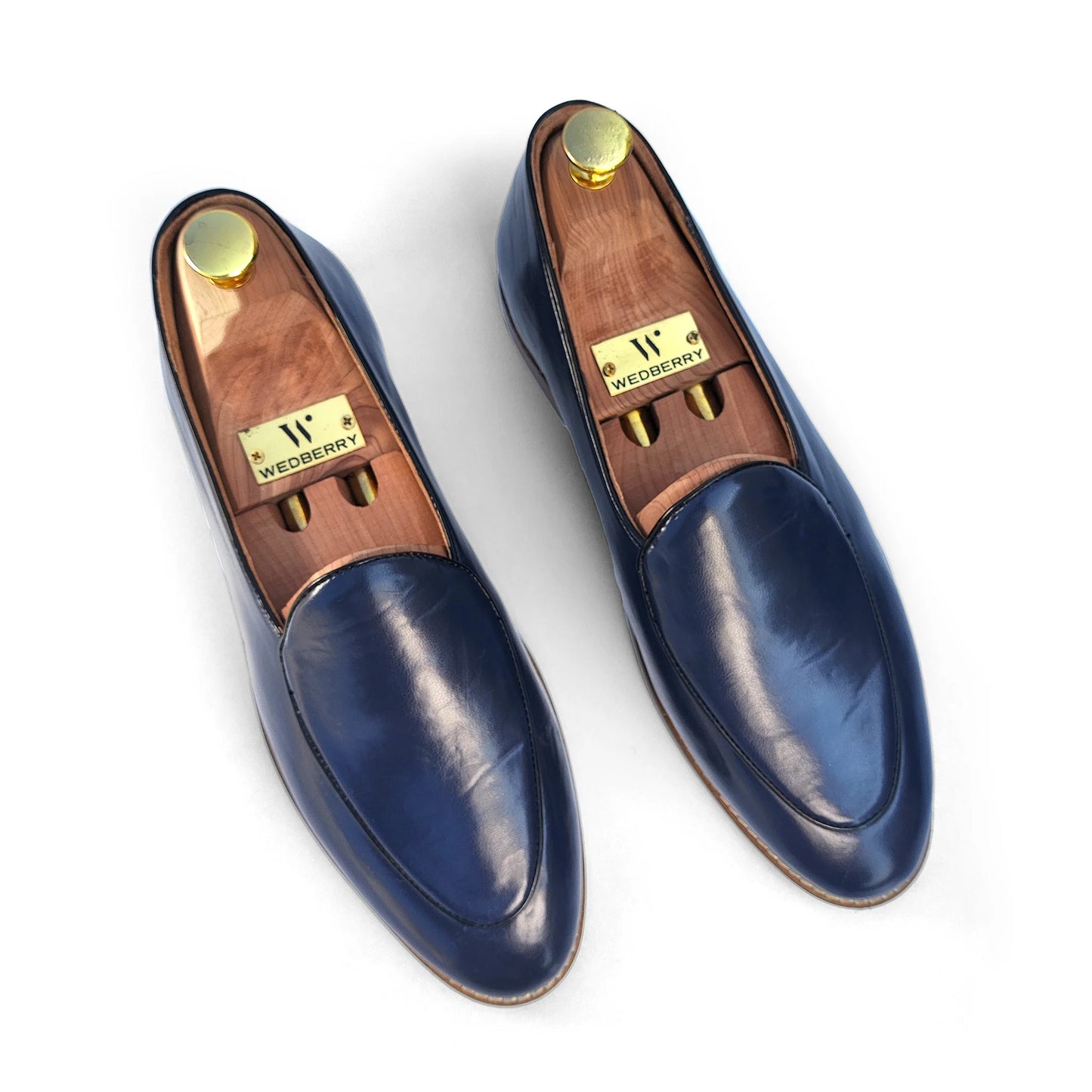 Navy Blue Jave Apron Solid Slipon Loafers for Men