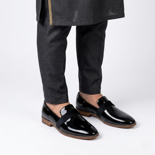 Black Hugo Strap Party Shoes for Men