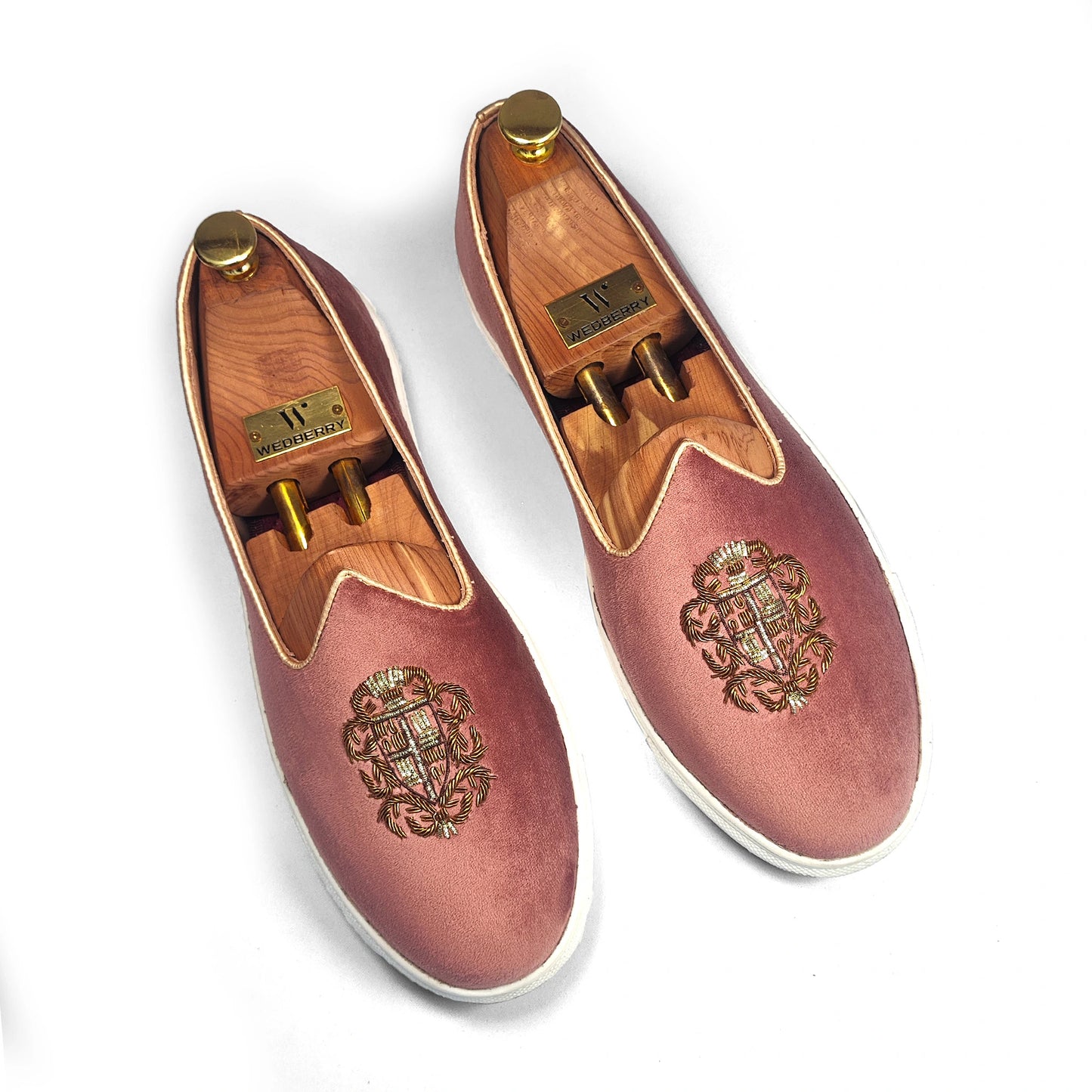 Fusia Pink Zardozi Handwork Wedding Sneaker Shoes Ethnic Mojari for Men