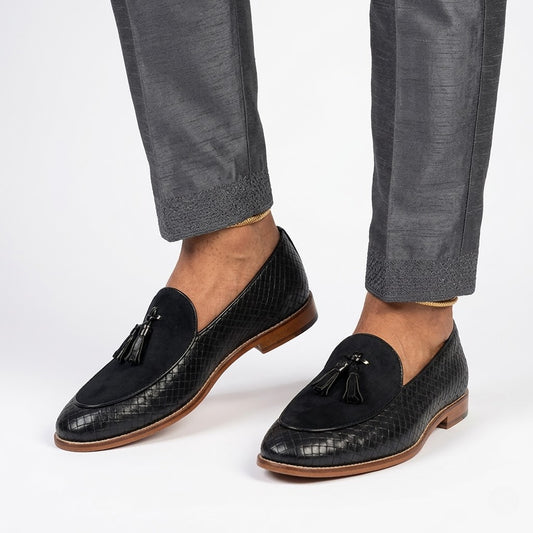 Black Checkered Self Tassle