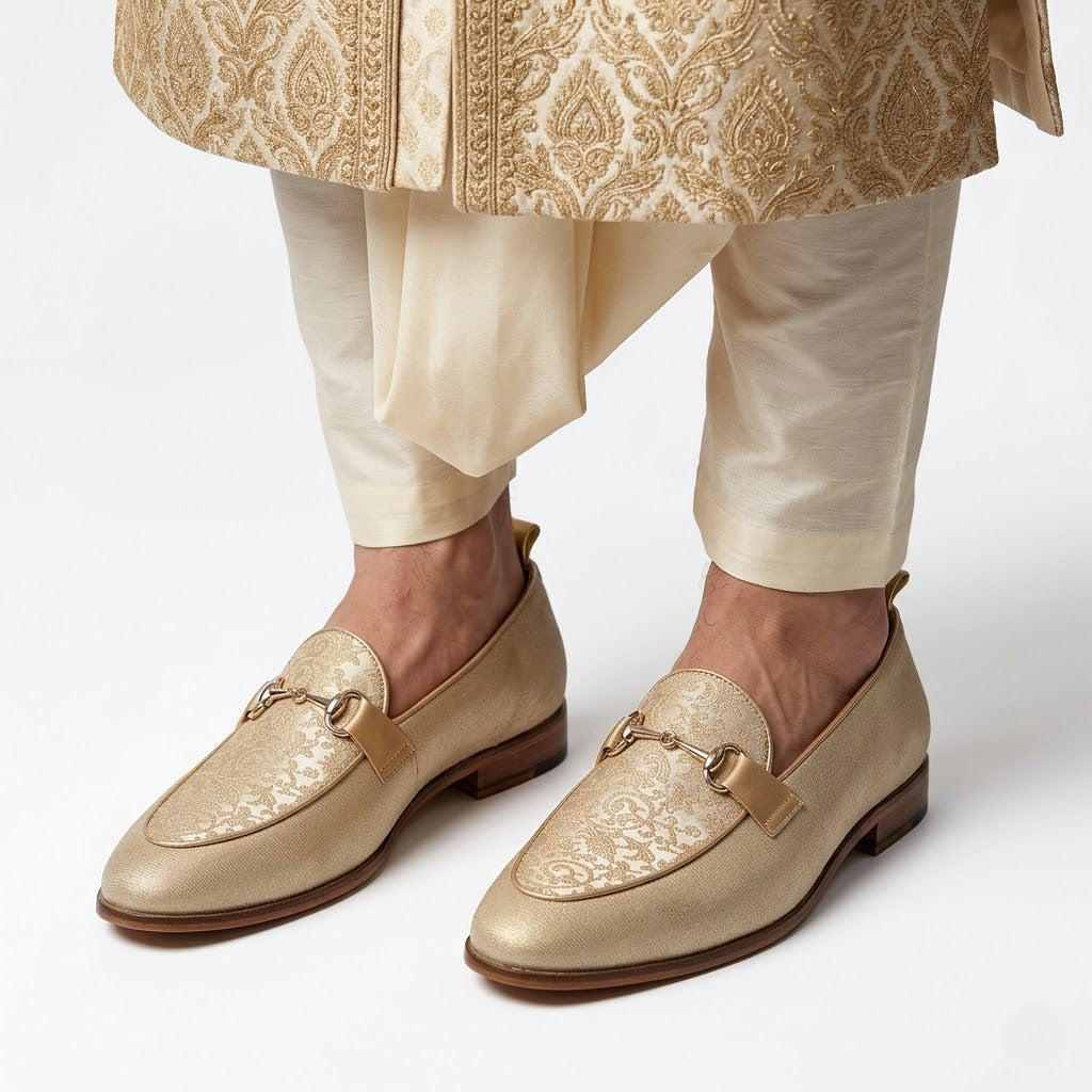 Monarch Beige Embroidered Gold