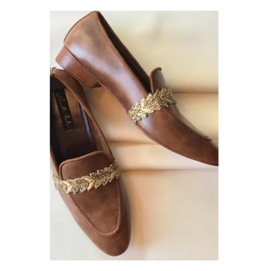 Brown Gold Zardozi Strap Handwork