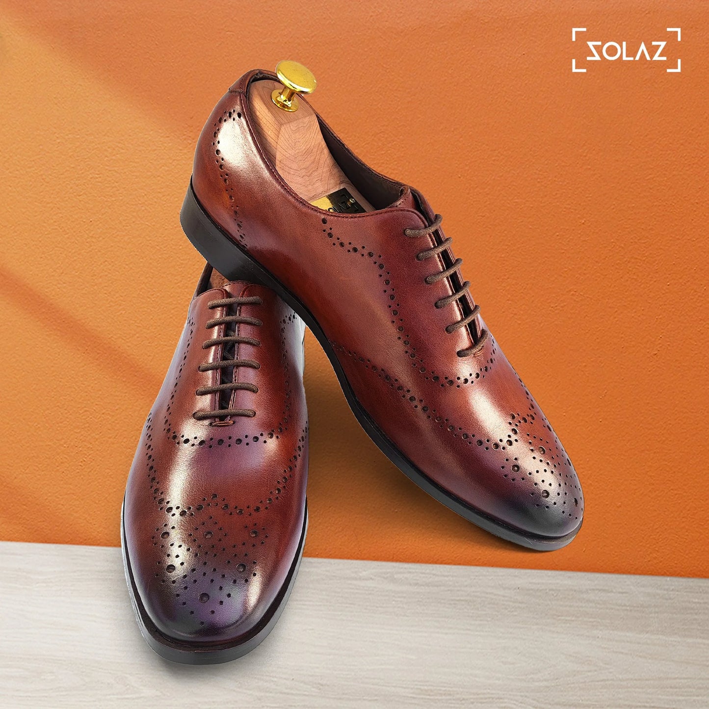 Premium Real Leather Solaz Whole Cut Dress Shoes for Men